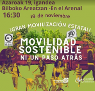 19N GRAN MOVILIZACIÓN por la protección de la movilidad sostenible. NI UN PASO ATRÁS